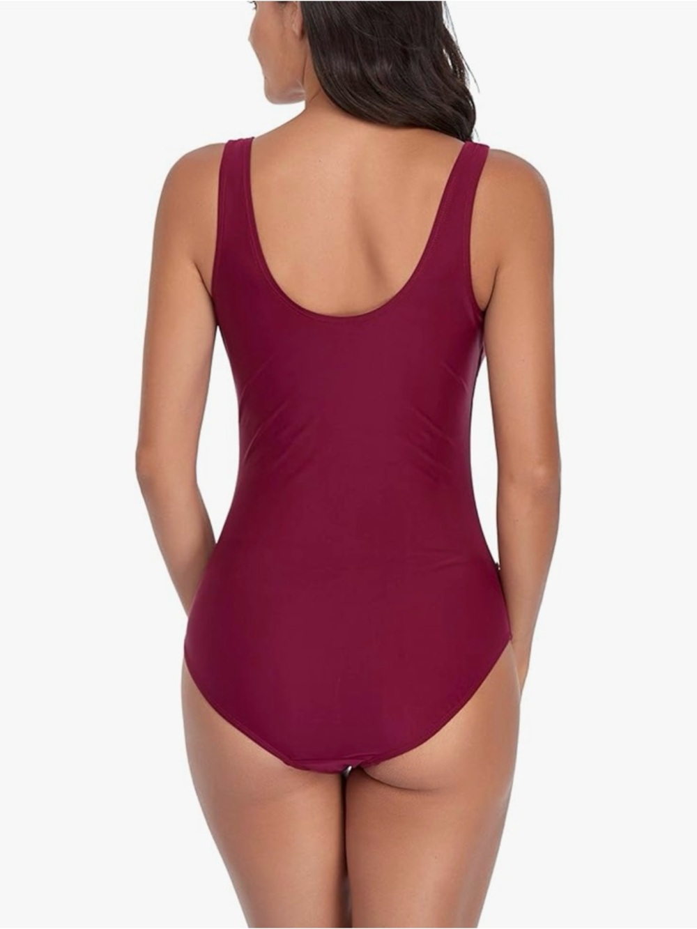 Summersunshine Women’s Maternity Twist-Front One-Piece Swimsuit in Red Wine | L - Picture 10 of 16